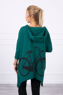 Mikina s cyklistickým potiskem zelená