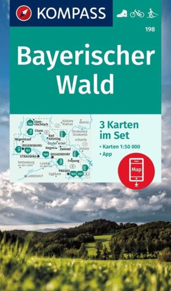 Bayerischer Wald 1:50 000 / sada 3 turistických map KOMPASS 198