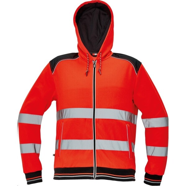 CRV Cerva Cerva Knoxfield HI-VIS reflexní mikina s kapucí červená