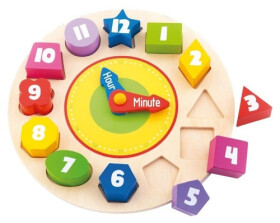 Dřevěná vkládačka Hodiny tvary