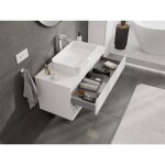MEXEN/S - Orio koupelnová skříňka pod umyvadlo 100 cm s deskou, 2 zásuvky, bílá mat 91A10-10047-2-BFFC01