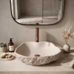 REA - Umyvadlo na desku Isla Warm Beige REA-U7882