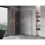 MEXEN/S - Mist-F sprchový kout skládací dveře levá 75 x 85, transparent, měď kartáčovaná 8A6T-075-085-65-00-L