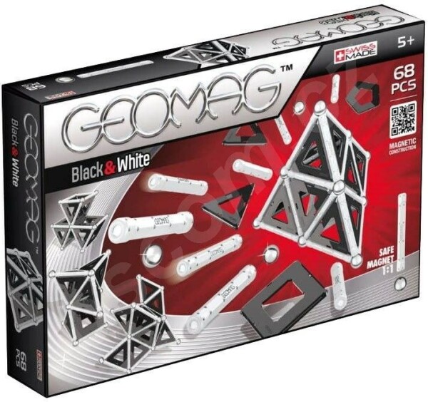 Magnetická stavebnice Geomag - Panels black/white 68 dílků - Alltoys