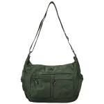 Trendy dámská textilní crossbody kabelka Coveri Iballa, tmavě zelená