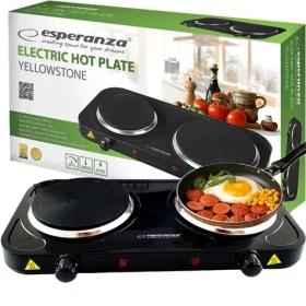Esperanza EKH007K Yellowstone elektrický vařič černá / 2 topné desky / 2500 W / 5 teplotních stupňů (AGDESPKTU0010)