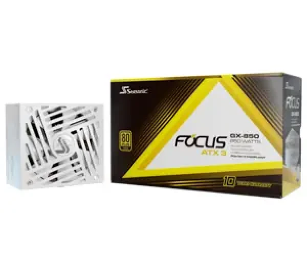 Seasonic FOCUS GX-850 850W ATX 3.1 White Edition bílá / PC síťový zdroj / 850 W / 135 mm / 80+ Gold (FOCUS-GX-850-V4-WHITE)