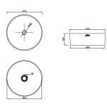 INVENA - Umyvadlo na desku KOS TREND 42 cm, zlatá CE-38-009-C