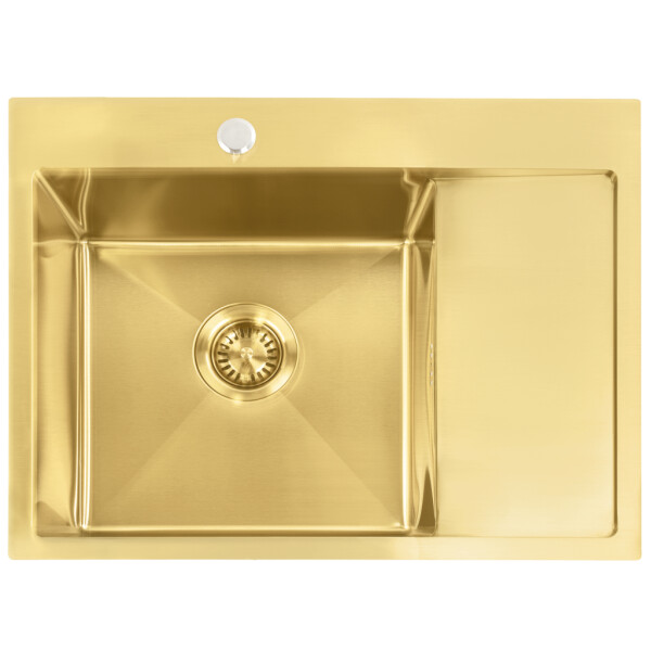 REA - Ocelový dřez Fin BRUSH GOLD ZLE-06013