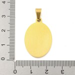 Přívěsek z nerezové oceli - placička se sv. Kryštofem - různé varianty - 27 x 18 x 2 mm - 1 ks Barva: Zlatá