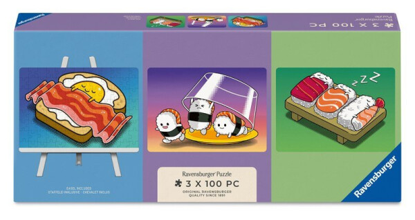 Puzzle se stojánkem: Denní menu 3x100 dílků