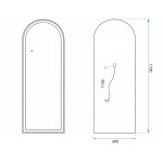 REA - Zrcadlo LED Orbit 60x170cm Brush Gold HOM-70004