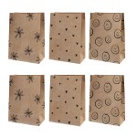 Eulenschnitt Papírový sáček Illustrations 21 × 15 cm – set 6 ks, hnědá barva, přírodní barva, papír