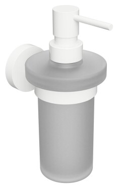 SAPHO - X-ROUND WHITE dávkovač mýdla 230ml, mléčné sklo, bílá mat XR101W