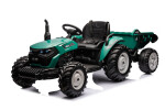 Mamido Elektrický traktor s přívěsem pro děti HC-306 24V tmavě zelený