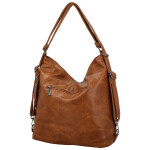 Stylový dámský koženkový kabelko-batoh Dexy, hnědý