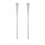 Náušnice se zirkony Juliette - chirurgická ocel, Stříbrná