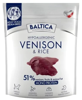 Baltica Nutraceutic Hypoallergenic Medium zvěřina s rýží 1 kg / Granule pro psy / hypoalergenní
