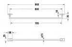 DURAVIT - Karree Držák ručníků, délka 80 cm, chrom 0099601000