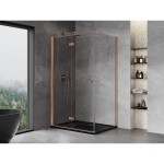 MEXEN/S - Mist-F sprchový kout skládací dveře levá 70 x 110, transparent, měď kartáčovaná 8A6T-070-110-65-00-L