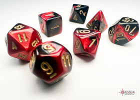 Sada kostek Chessex Gemini Black-Red/Gold Mini Polyhedral 7-Die Set