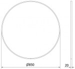 MEXEN - Loft zrcadlo 85, černý rám 9850-085-085-000-70
