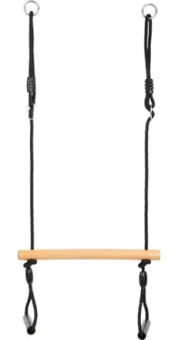 Small foot Trapézová houpačka s gymnastickými kruhy Black Line