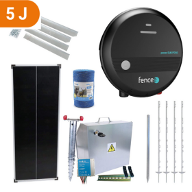 Expert sada solární ohradník - Kompletní bezpečnostní schránka + 5J zdroj, panel 100 W, lanko 3 mm