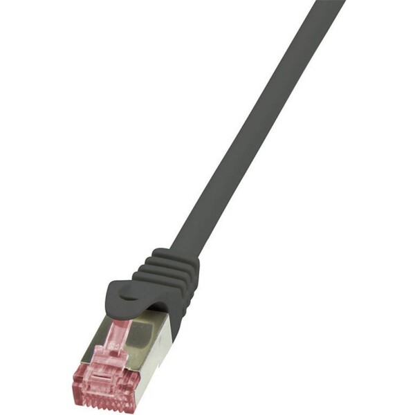 LogiLink CQ2093S RJ45 síťové kabely, propojovací kabely CAT 6 S/FTP 10.00 m černá samozhášecí, s ochranou 1 ks