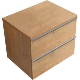 CERANO - Koupelnová skříňka Velora - dub medový, úchytka chromová + deska pod umyvadlo Navira Pro - 36 mm - 70x56,6x46,5 CER-668612