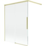 MEXEN/S - Rox vanová zástěna 2-křídlová posuvná 120 x 150, transparent, zlatá kartáčovaná 8C9-120-003-55-00