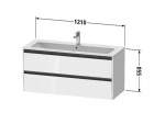 DURAVIT - Ketho.2 Umyvadlová skříňka 55x121x48 cm, 2 zásuvky, grafit mat K25265049490000