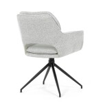 Židle jídelní, krémová látka, noha černý kov, otočný mechanismus 360°