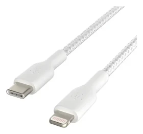 Belkin opletený kabel USB-C - Lightning bílá / Kabel / USB-C - Lightning / 2 m (CAA004BT2MWH)