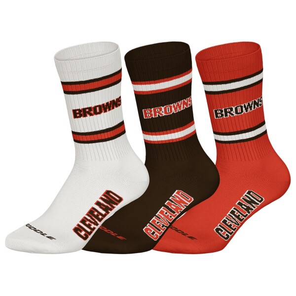 Pánské ponožky Cleveland Browns NFL Team Set Crew (3 páry) Velikost: 43–46