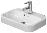 DURAVIT - Happy D.2 Umývátko 500x360 mm, s přepadem, s otvorem pro baterii, s WonderGliss, bílá 07095000001