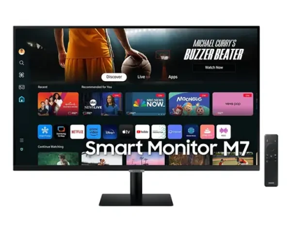 32" SAMSUNG Smart M7 M70D černá / VA / 3840x2160 / 16:9 / 4ms / 3000:1 / 300cd-m2 / HDMi + BT + Wi-Fi / VESA (LS32DM702UUXDU)