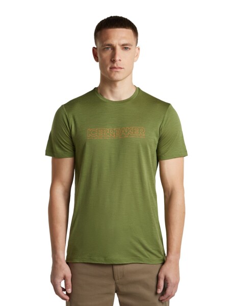 Pánské merino triko krátký rukáv ICEBREAKER Mens Merino 150 Tech Lite SS Tee IBCoordinates, Sphagnum velikost: M