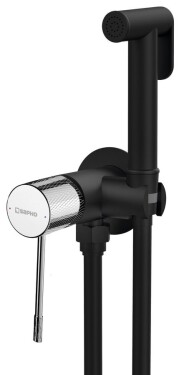 SAPHO - SOLARIS podomítková bidetová baterie se Stop sprškou, kulatá, černá mat/chrom WD040BC