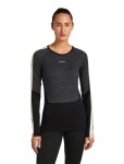 Dámské merino tričko s dlouhým rukávem ICEBREAKER Wmns 200 Oasis+ LS Crewe, Black/Jet Heather/Undyed/Cb velikost: S