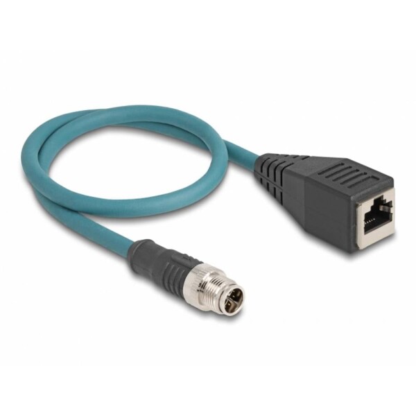 Delock 60071 RJ45 / M 12 Síťový adaptér S/FTP 0.50 m tyrkysová 1 ks