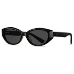 VeyRey Dámské cat-eye acetátové sluneční brýle Sublepp černá obruba černá skla (8596545422701)