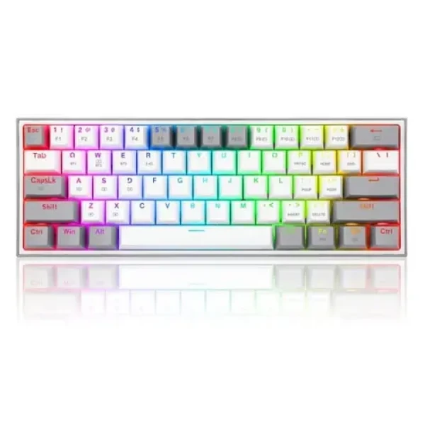 Redragon K616 Fizz PRO Red Switch bílo-šedá / Herní klávesnice / mechanická / Redragon switches / RGB / BT / USB-C / US (K616RGB-PRO white grey)