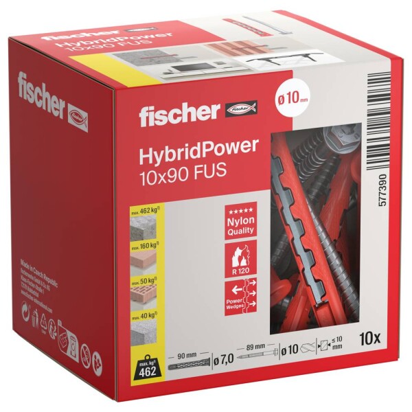Fischer 577390 HybridPower sada hmoždinek 90 mm 10 ks