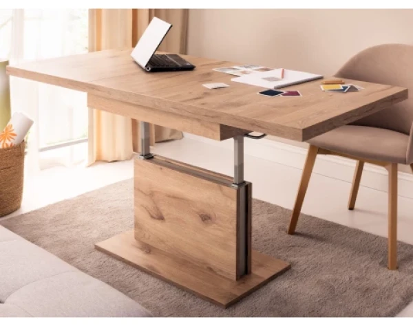 Rozkládací konferenční stolek s nastavením výšky Cortado 110-150 cm, dub artisan