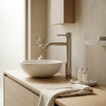 REA - Umyvadlová vysoká baterie Lungo Stripe Brush Nickel REA-B8053