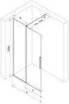 MEXEN/S - Velar posuvné sprchové dveře Walk-in 75 cm, transparent, grafit kartáčovaná 871-075-000-03-66