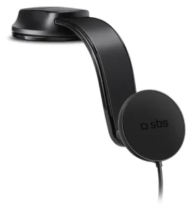 SBS Flexy černá / Držák do auta / MagSafe / bezdrátové nabíjení 15W / silikonová přísavka