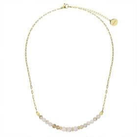 Luxusní choker náhrdelník Soléne - citrín, pozlacená chirurgická ocel, Zlatá 38 cm + 5 cm (prodloužení)