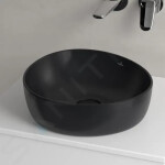 VILLEROY & BOCH - Antao Umyvadlo na desku, 40x40 cm, CeramicPlus, Pure Black 4A7240R7